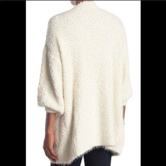 FRNCH Paris Women's Ivory Soft Chunky Knit Open Front Cardigan, Size S/M - Picture 2 of 2